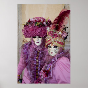 Koppel in Carnavalskostuum, Venetië Poster