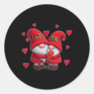Koppel Kabouters Valentijnsdag Harten Kostuum Kabo Ronde Sticker