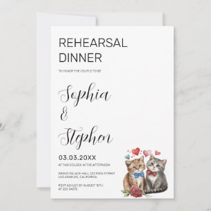 Koppel katten in liefdesrepetitie kaart