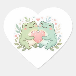Koppel Kikker Sticker Schattig Twee Kikkers Liefde