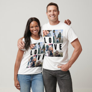 Koppel Liefde   4 Foto Collage Sjabloon T-shirt