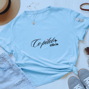 Koppel Matching Co-Piloot Vliegtuig Blauw Personal T-shirt