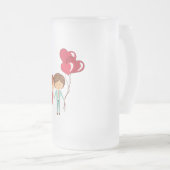 Koppel met ballonnen matglas bierpul (Voorkant rechts)