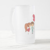 Koppel met ballonnen matglas bierpul (Voorkant links)