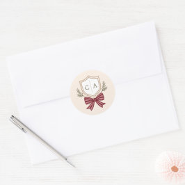 Koppel Monogram Crest Christmas Envelope Seals Ronde Sticker