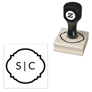 Koppel Monogram Hout Art Stamp Rubberstempel
