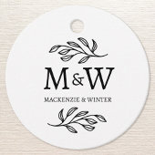 Koppel Monogram Namen Huwelijk Elegant Botanisch Bedankjes Labels