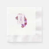 Koppel Monogram Orchidee Trouwpapier Servet (Voorkant)