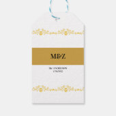 Koppel Monogram trouwdatum decoratieve boarder Cadeaulabel (Achterkant)
