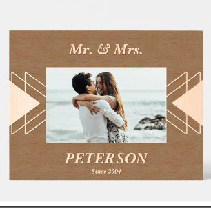 Koppel Naam Geometrische Custom Wood Afbeelding Li Gegraveerde Lijstjes