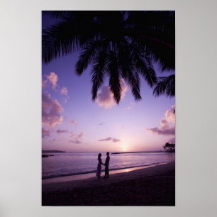 Koppel op het strand, Windjammer Landing, St. Luci Poster