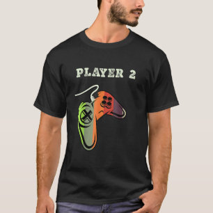 Koppel Overeenkomen Gamer Gamen Speler 1 Speler 2 T-shirt