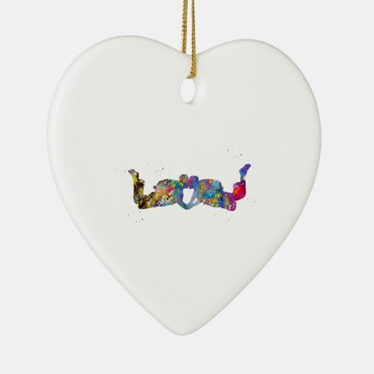 Koppel Skydiver Keramisch Ornament (Rechts)