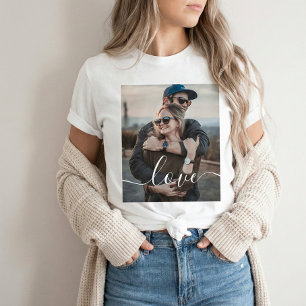 Koppel Verloving Foto Liefde Script T-shirt