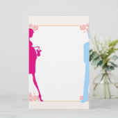 koppel verwacht baby briefpapier (Staand voorkant)