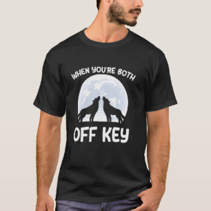 Koppel Wolf Huilende Maan Valentijnsdag Krampachti T-shirt