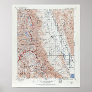  koppeling Whitney California Topografische kaart Poster