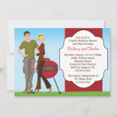 Koppelingen BBQ Wedding Shower Uitnodiging (Voorkant)