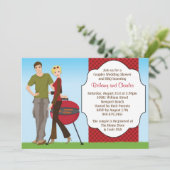 Koppelingen BBQ Wedding Shower Uitnodiging (Staand voorkant)
