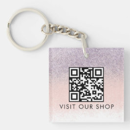 Koppelingen Business QR Code Monogramed Glitter Sleutelhanger