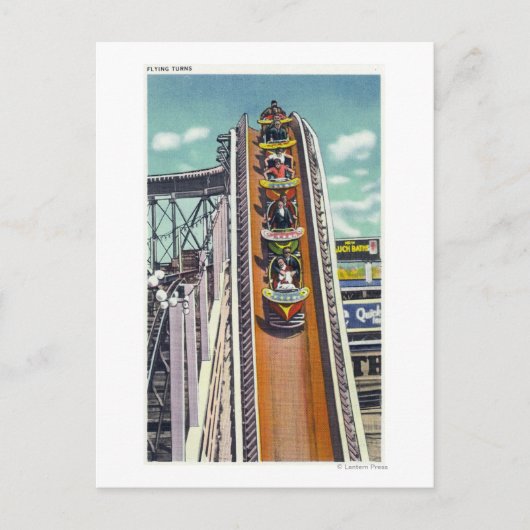 Koppelingen die de vliegturns omlaag gaan briefkaart (Voorkant)