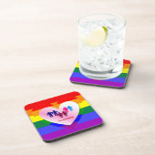 Koppelingen in het hart van de All Love Pride Bier Onderzetter (Rechterzijde)