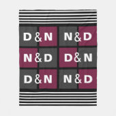 Koppelingen Initialen gesmokkeld met een modern pa Fleece Deken (Voorkant)