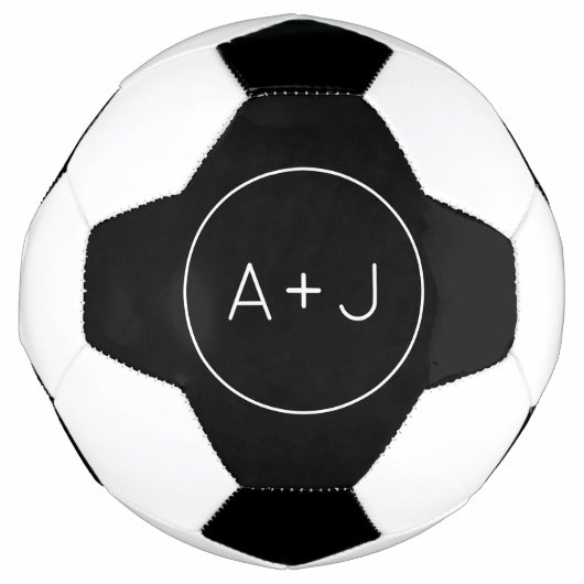 Koppelingen Initialen Matig cirkelMonogram | B & W Voetbal (Voorkant)
