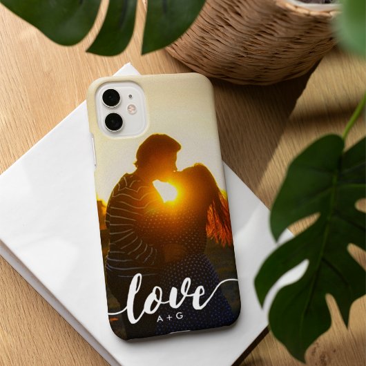Koppelingen Monogram LOVE Aangepaste foto Case-Mate iPhone Case