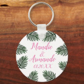 Koppelingen Tropische groen-bruiloft Sleutelhanger (Voorkant)