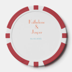 KOPPELNAAM PERZIK GROENE DATUM TROUWEN ROMANTISCH  POKER CHIPS
