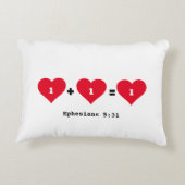 Koppels 1 PLUS 1 IS 1 Christelijk Accent Kussen (Achterkant)