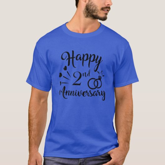 Koppels 2e Jubileum Cadeau Cool Happy 2e Ann T-shirt (Voorkant)