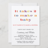 Koppels Baby shower Uitnodiging Ecru (Voorkant)