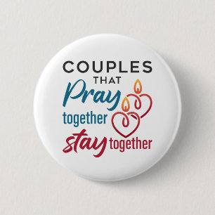 Koppels die samen bidden, blijven samen ronde button 5,7 cm