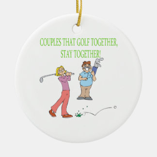 koppels die samen Golf blijven Keramisch Ornament