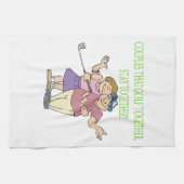 koppels die samen Golf blijven Theedoek (Horizontaal)