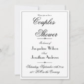 Koppels Douche Elegant Chique Wit Custom Kaart (Voorkant)