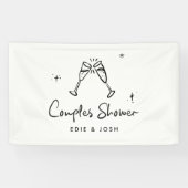 Koppels douche modern natuurlijk elegant handgesch spandoek (Horizontaal)