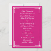 Koppels Douchen Chic Script Namen Elegant Magenta Kaart (Achterkant)