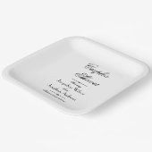 Koppels douchen eenvoudige elegante scriptnamen papieren bordje (Gebogen)