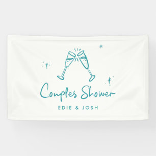 Koppels douchen modern natuurlijk elegant handgesc spandoek