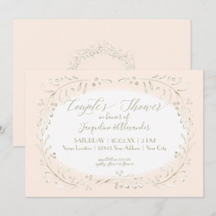 Koppels douchen moderne Waterverf krans bladeren Kaart