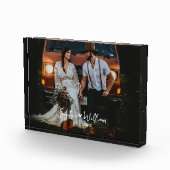 Koppels Fotonaam Bruiloft Jubileum Datum Hart Fotoblokken (Rechts)