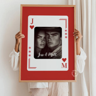 Koppels Gift, Westerne Poker Kaart Gepersonaliseer Poster
