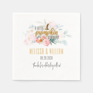 Koppels Herfst Baby Shower Pompoen Bloemstuk Aange Servet