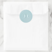 Koppels Initiaal Monogram Faux Wax Seed Blue Ronde Sticker (Tas)