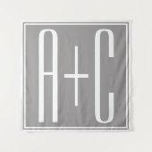 Koppels Initiaal of Andere Tekst | Wit & Grijs Wandkleed (Voorkant)