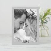 Koppels Initiaal Retro Foto Monogram Bedankkaart (Staand voorkant)