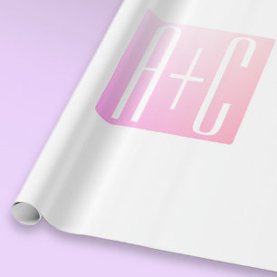 Koppels Initiaal Subtiele Roze Gradiënt Cadeaupapier
